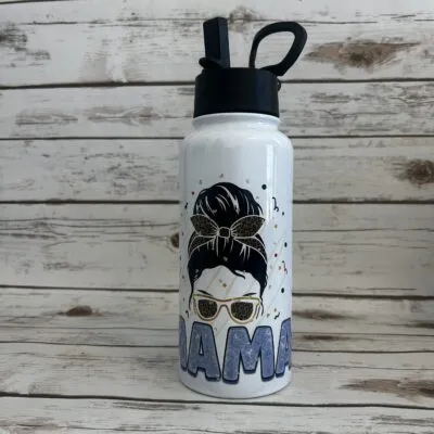 Mama with Messy Bun Water bottle